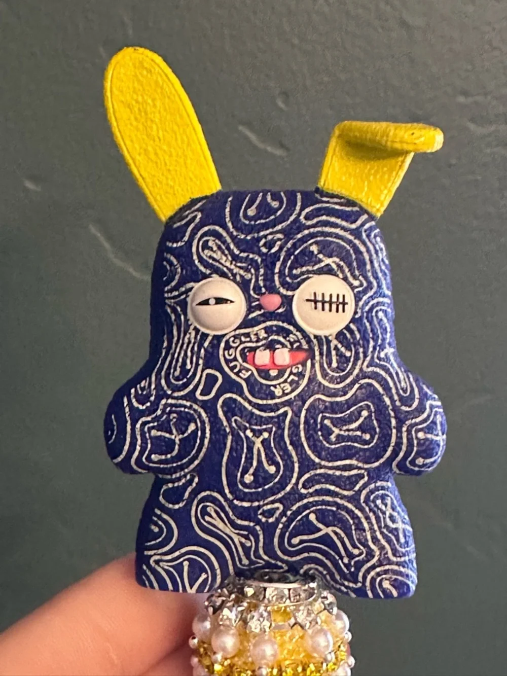 Funky and Fun Hand Crafted Pen with an Authentic Fuggler as the Focal